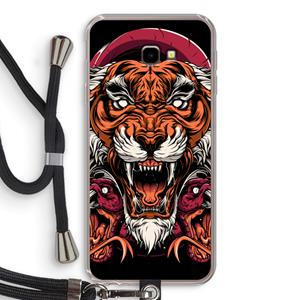 CaseCompany Tiger and Rattlesnakes: Samsung Galaxy J4 Plus Transparant Hoesje met koord