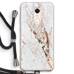 CaseCompany Goud marmer: Xiaomi Redmi 5 Transparant Hoesje met koord