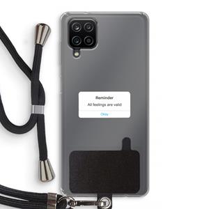 CaseCompany Reminder: Samsung Galaxy A12 Transparant Hoesje met koord