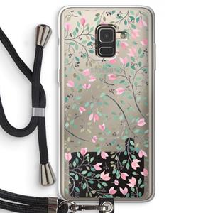 CaseCompany Sierlijke bloemen: Samsung Galaxy A8 (2018) Transparant Hoesje met koord