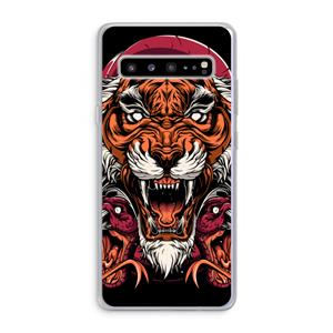 CaseCompany Tiger and Rattlesnakes: Samsung Galaxy S10 5G Transparant Hoesje