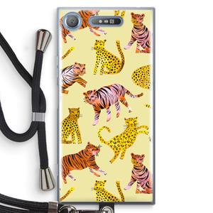 CaseCompany Cute Tigers and Leopards: Sony Xperia XZ1 Transparant Hoesje met koord