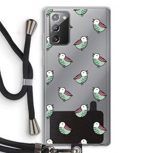 CaseCompany Vogeltjes: Samsung Galaxy Note 20 / Note 20 5G Transparant Hoesje met koord