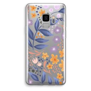 CaseCompany Flowers with blue leaves: Samsung Galaxy S9 Transparant Hoesje