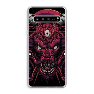 CaseCompany Hell Hound and Serpents: Samsung Galaxy S10 5G Transparant Hoesje