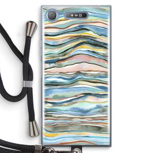 CaseCompany Watercolor Agate: Sony Xperia XZ1 Transparant Hoesje met koord