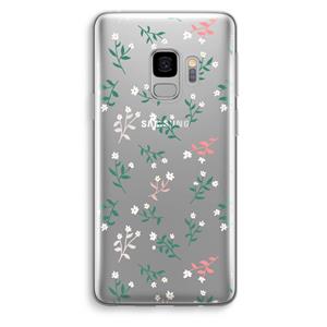 CaseCompany Small white flowers: Samsung Galaxy S9 Transparant Hoesje