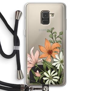 CaseCompany Floral bouquet: Samsung Galaxy A8 (2018) Transparant Hoesje met koord