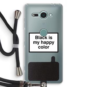 CaseCompany Black is my happy color: Sony Xperia XZ2 Compact Transparant Hoesje met koord