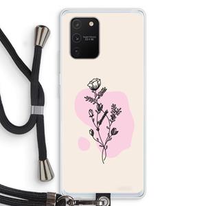 CaseCompany Roses are red: Samsung Galaxy S10 Lite Transparant Hoesje met koord