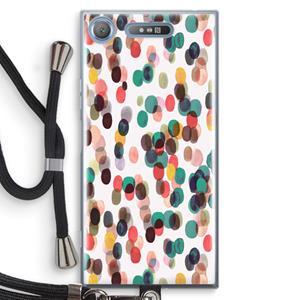 CaseCompany Tropical Dots: Sony Xperia XZ1 Transparant Hoesje met koord