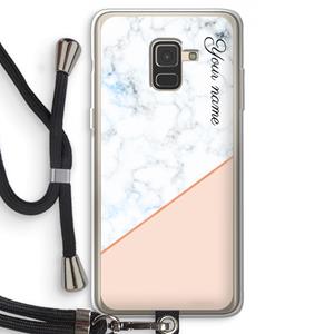 CaseCompany Marmer in stijl: Samsung Galaxy A8 (2018) Transparant Hoesje met koord