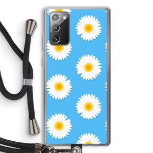CaseCompany Margrietjes: Samsung Galaxy Note 20 / Note 20 5G Transparant Hoesje met koord
