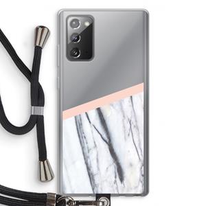 CaseCompany A touch of peach: Samsung Galaxy Note 20 / Note 20 5G Transparant Hoesje met koord