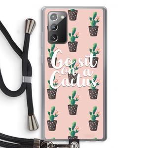 CaseCompany Cactus quote: Samsung Galaxy Note 20 / Note 20 5G Transparant Hoesje met koord
