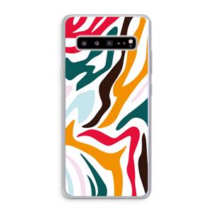 CaseCompany Colored Zebra: Samsung Galaxy S10 5G Transparant Hoesje