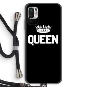 CaseCompany Queen zwart: Xiaomi Redmi Note 10 5G Transparant Hoesje met koord