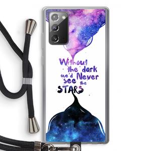 CaseCompany Stars quote: Samsung Galaxy Note 20 / Note 20 5G Transparant Hoesje met koord