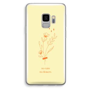 CaseCompany No rain no flowers: Samsung Galaxy S9 Transparant Hoesje