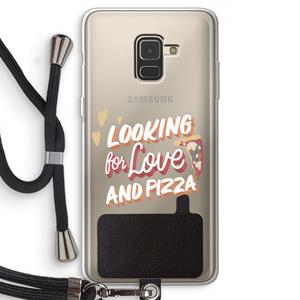 CaseCompany Pizza is the answer: Samsung Galaxy A8 (2018) Transparant Hoesje met koord