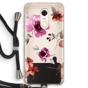 CaseCompany Geschilderde bloemen: Xiaomi Redmi 5 Transparant Hoesje met koord