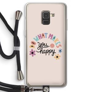 CaseCompany Happy days: Samsung Galaxy A8 (2018) Transparant Hoesje met koord