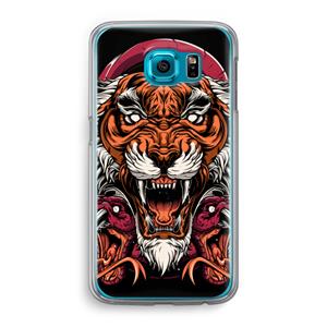 CaseCompany Tiger and Rattlesnakes: Samsung Galaxy S6 Transparant Hoesje