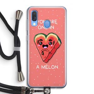 CaseCompany One In A Melon: Samsung Galaxy A40 Transparant Hoesje met koord