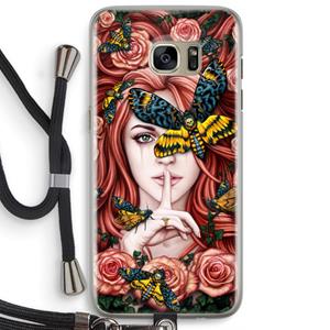 CaseCompany Lady Moth: Samsung Galaxy S7 Edge Transparant Hoesje met koord