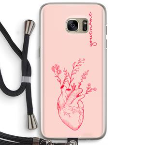 CaseCompany Blooming Heart: Samsung Galaxy S7 Edge Transparant Hoesje met koord