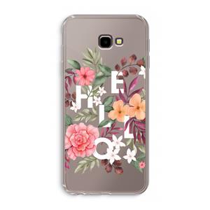 CaseCompany Hello in flowers: Samsung Galaxy J4 Plus Transparant Hoesje