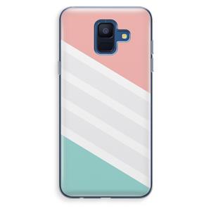 CaseCompany Strepen pastel: Samsung Galaxy A6 (2018) Transparant Hoesje