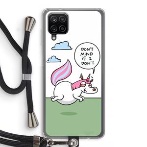 CaseCompany Unicorn: Samsung Galaxy A12 Transparant Hoesje met koord