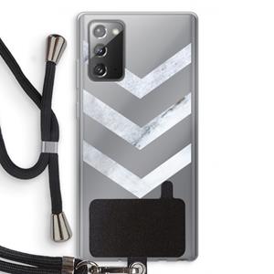 CaseCompany Marmeren pijlen: Samsung Galaxy Note 20 / Note 20 5G Transparant Hoesje met koord