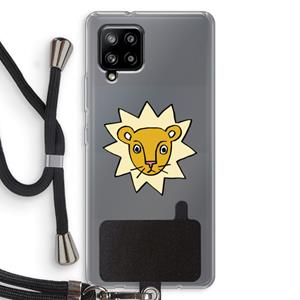 CaseCompany Kleine leeuw: Samsung Galaxy A42 5G Transparant Hoesje met koord