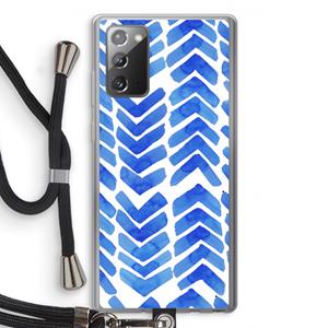 CaseCompany Blauwe pijlen: Samsung Galaxy Note 20 / Note 20 5G Transparant Hoesje met koord