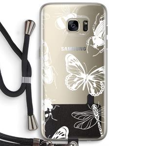 CaseCompany Tiny Bugs: Samsung Galaxy S7 Edge Transparant Hoesje met koord
