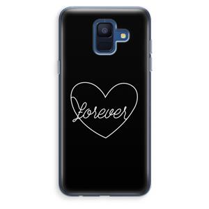 CaseCompany Forever heart black: Samsung Galaxy A6 (2018) Transparant Hoesje