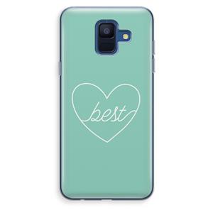 CaseCompany Best heart pastel: Samsung Galaxy A6 (2018) Transparant Hoesje