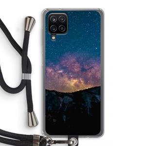 CaseCompany Travel to space: Samsung Galaxy A12 Transparant Hoesje met koord