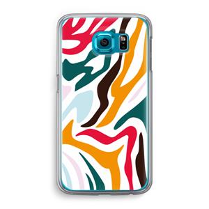 CaseCompany Colored Zebra: Samsung Galaxy S6 Transparant Hoesje
