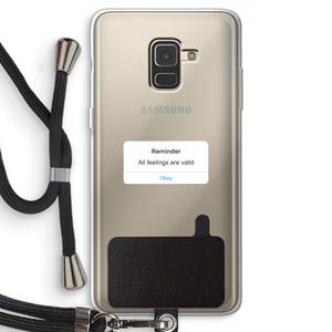 CaseCompany Reminder: Samsung Galaxy A8 (2018) Transparant Hoesje met koord