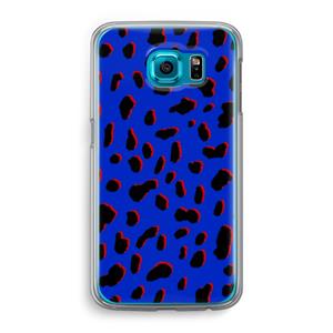 CaseCompany Blue Leopard: Samsung Galaxy S6 Transparant Hoesje