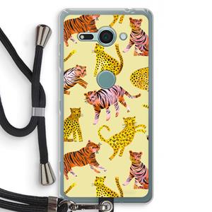 CaseCompany Cute Tigers and Leopards: Sony Xperia XZ2 Compact Transparant Hoesje met koord