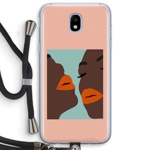 CaseCompany Orange lips: Samsung Galaxy J5 (2017) Transparant Hoesje met koord