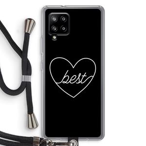 CaseCompany Best heart black: Samsung Galaxy A42 5G Transparant Hoesje met koord