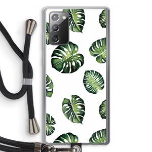 CaseCompany Tropische bladeren: Samsung Galaxy Note 20 / Note 20 5G Transparant Hoesje met koord