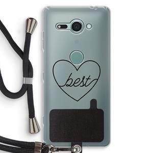 CaseCompany Best heart black: Sony Xperia XZ2 Compact Transparant Hoesje met koord