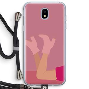 CaseCompany Pink boots: Samsung Galaxy J5 (2017) Transparant Hoesje met koord