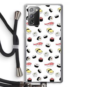 CaseCompany Sushi time: Samsung Galaxy Note 20 / Note 20 5G Transparant Hoesje met koord